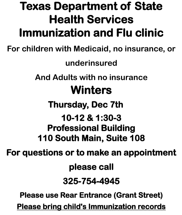 Dec Immunization Clinic